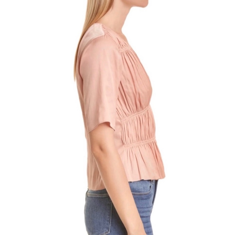 FRAME | Satin V-Neck Blouse - Picture 5 of 6